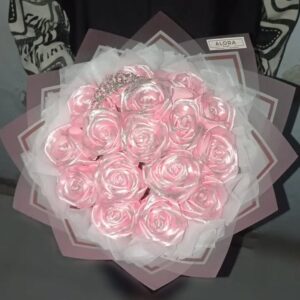 BUKET BUNGA SATIN GLITER